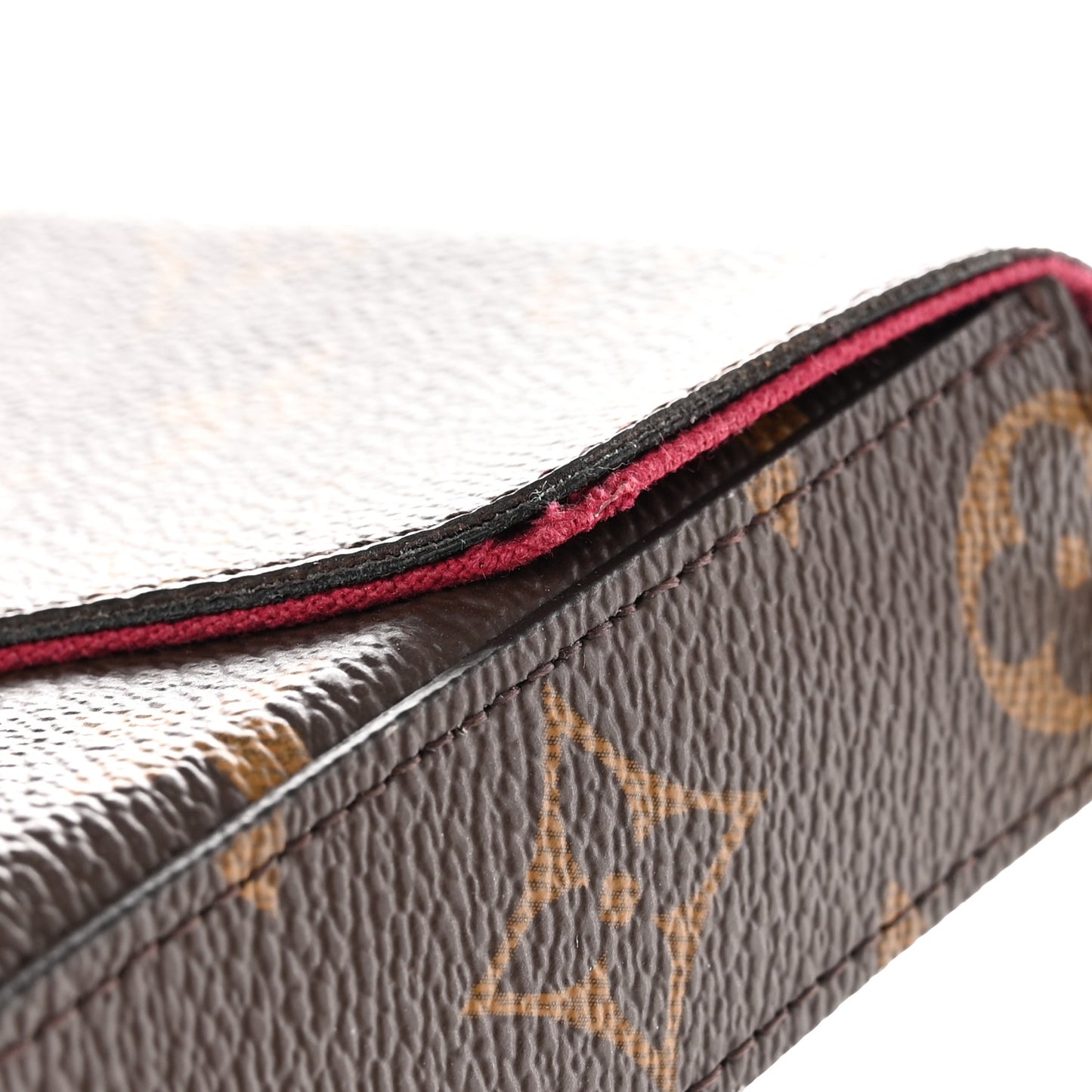 Monogram Pochette Felicie Chain Wallet Fuchsia