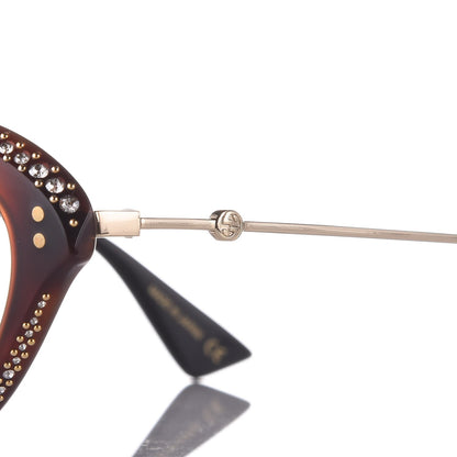 Gucci Crystal Cat Eye Glasses GG0215O Havana 5 of 8