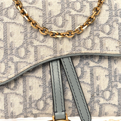 Christian Dior Oblique Saddle Chain Long Wallet Grey 7 of 10