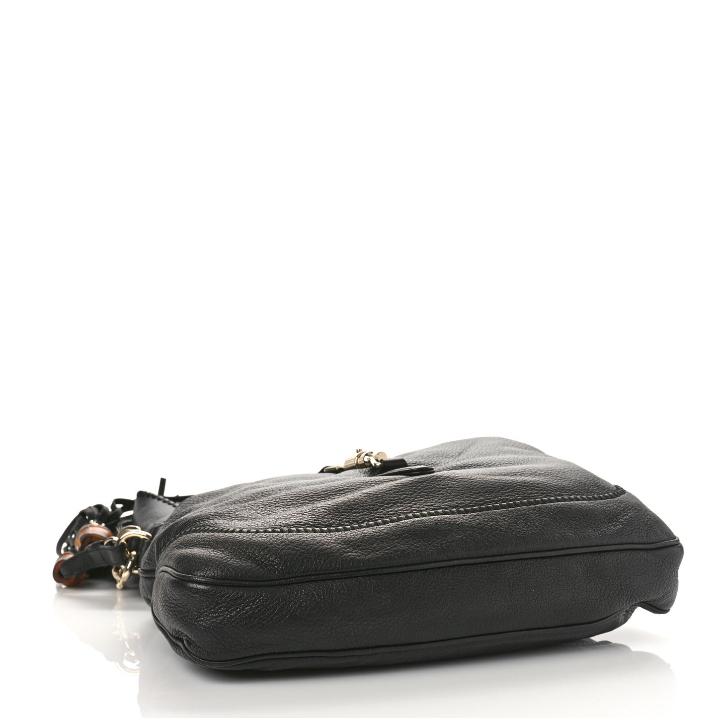 Pebbled Calfskin Medium New Jackie Shoulder Bag Black