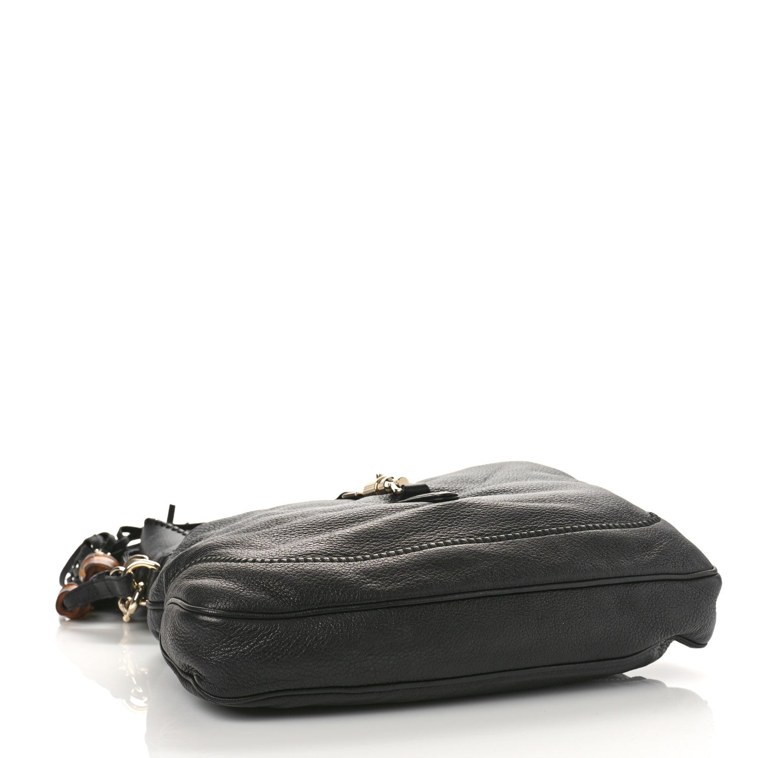 Gucci Pebbled Calfskin Medium New Jackie Shoulder Bag Black 4 of 9