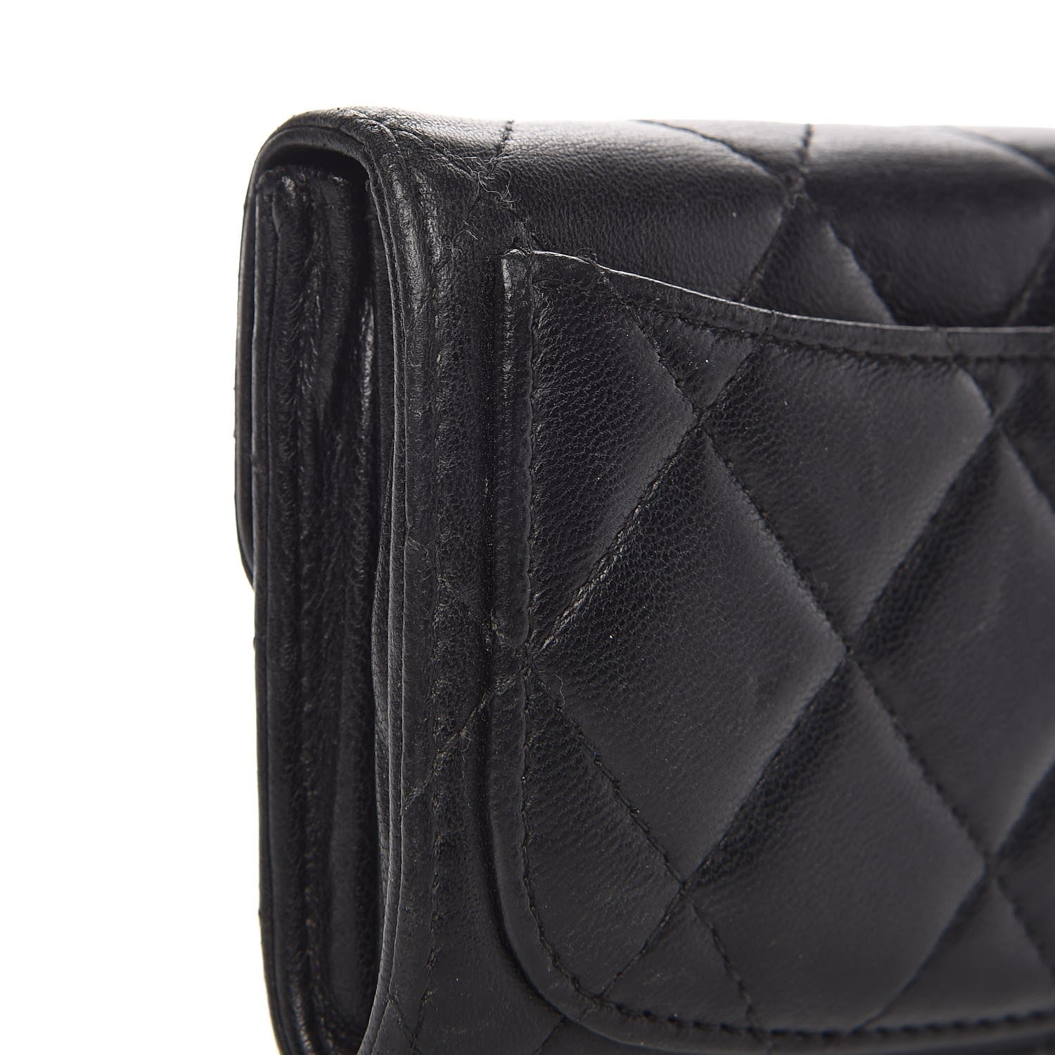 Chanel Lambskin Quilted Flap Card Holder Wallet Black 10 of 11