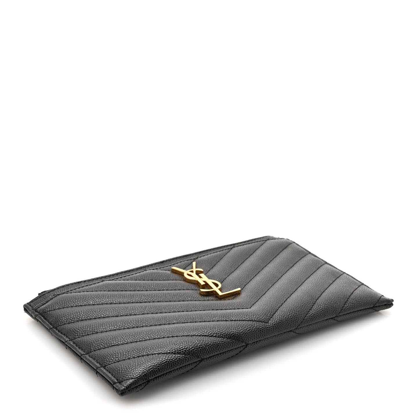 Grain De Poudre Chevron Monogram Bill Pouch Black