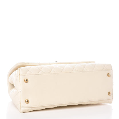 Chanel Caviar Lizard Quilted Small Coco Handle Flap Ivory 4 of 10