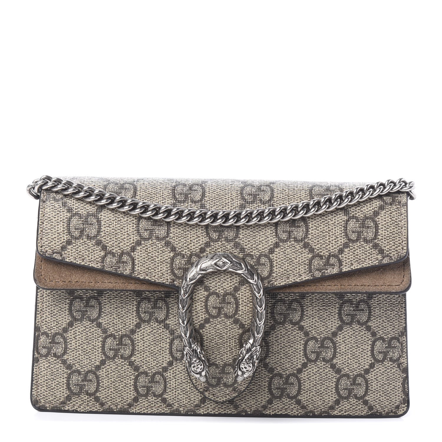 Gucci GG Supreme Monogram Super Mini Dionysus Shoulder Bag Taupe 1 of 10