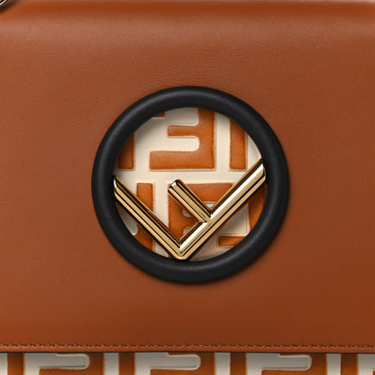 Fendi Vitello Century F is Fendi Bi-Color FF 1974 Embossed Small Kan I Shoulder Bag Camelia Saddler 8 of 10
