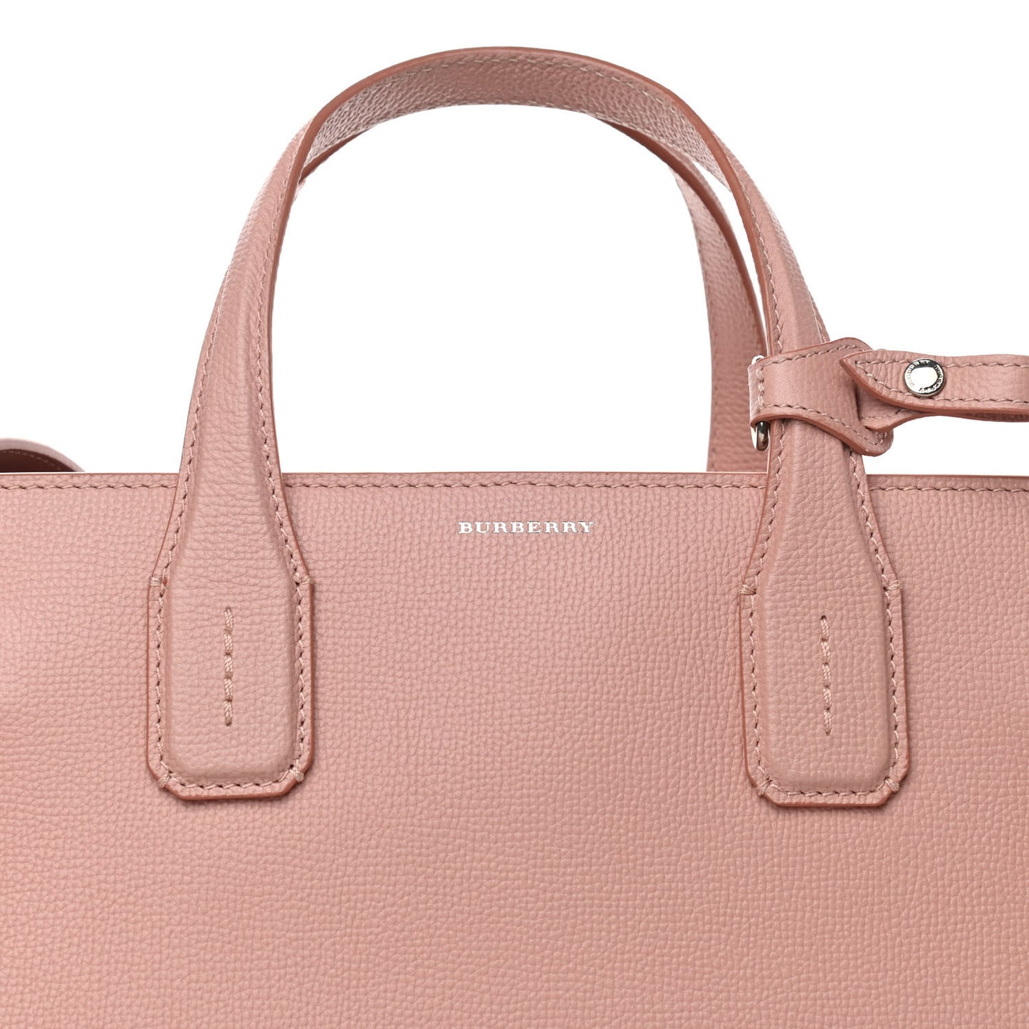 Grainy Calfskin House Check Medium Banner Tote Ash Rose