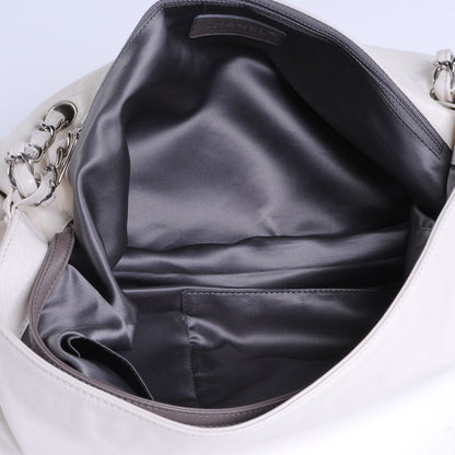 Chanel Calfskin Large Expandable Paris London Flap Bag White 8 of 9