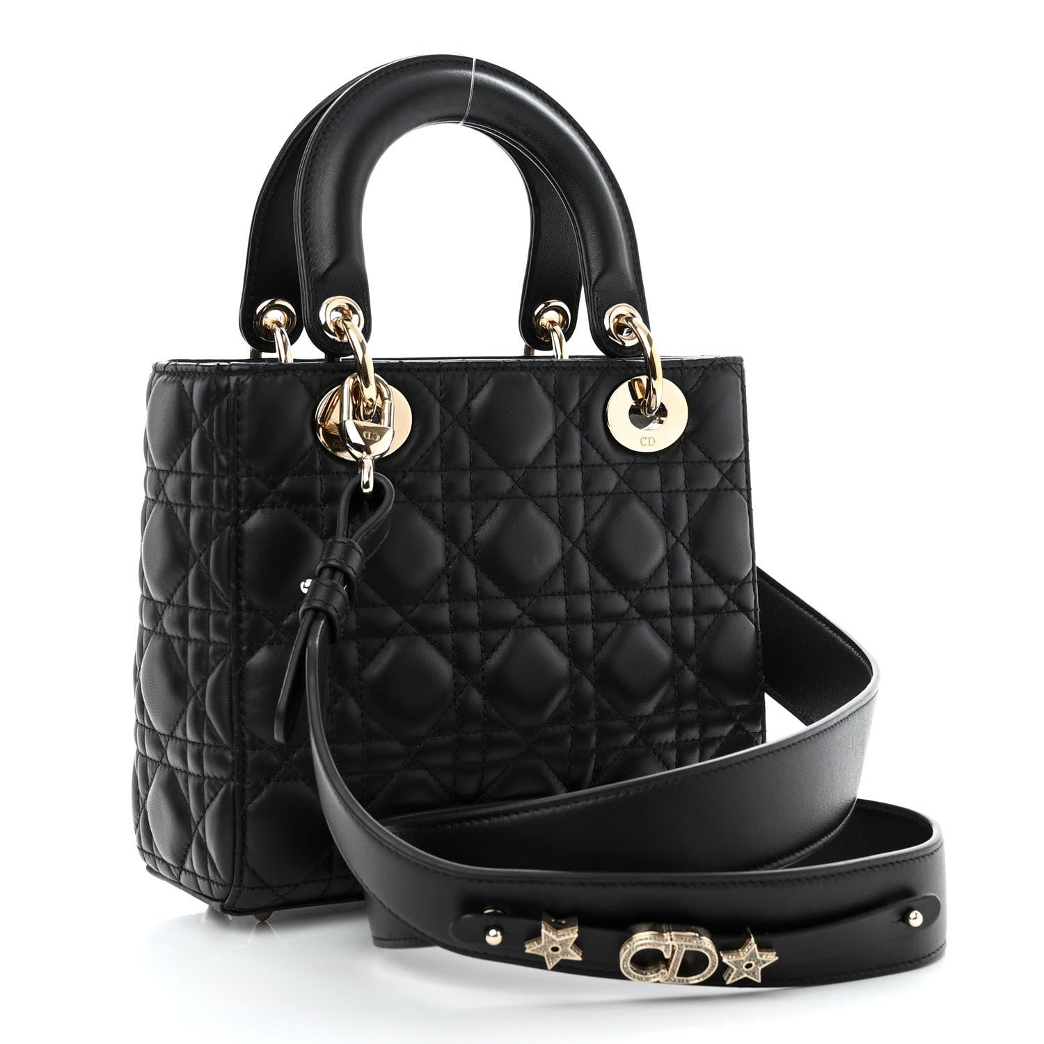 Christian Dior CHRISTIAN DIOR Lambskin Cannage Small My ABCDior Lady Dior Black 2 of 9