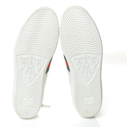 Gucci Calfskin Crocodile Web Womens Ace Sneakers 38.5 White Green 6 of 11
