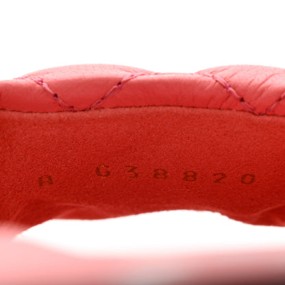 Chanel Lambskin Quilted Textured CC Mules 37.5 Pink 6 of 10