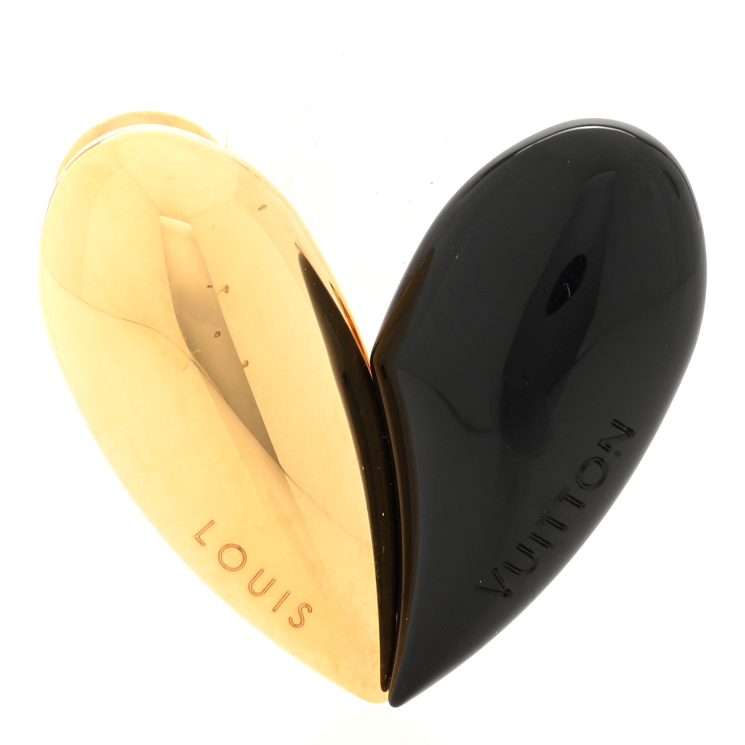 Louis Vuitton Resin Heart Brooch Black 1 of 3