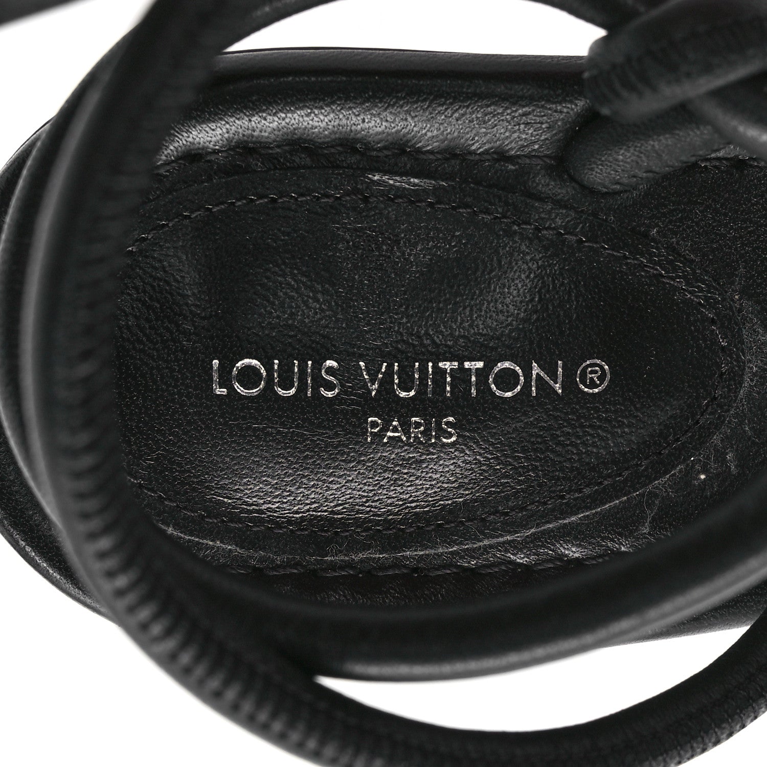 Louis Vuitton Lambskin Strappy Slingback Sandal 37 Black 7 of 7