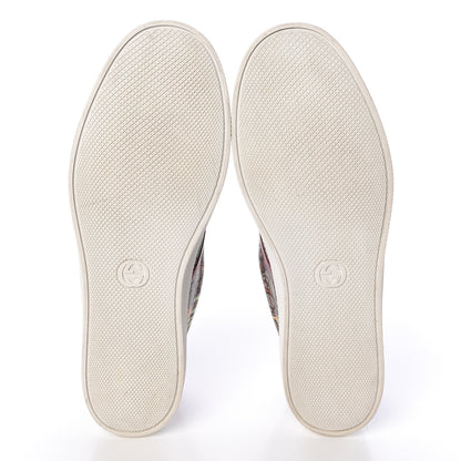 Gucci GG Supreme Monogram Tian Mens Dublin Slip On Sneakers 13 Beige Multicolor Red 9 of 14