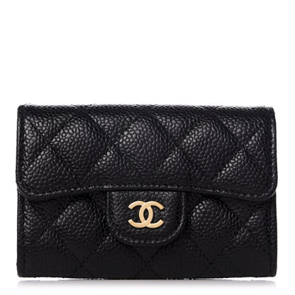 Chanel Caviar Quilted Flap Card Holder Wallet Black 1 of 8
