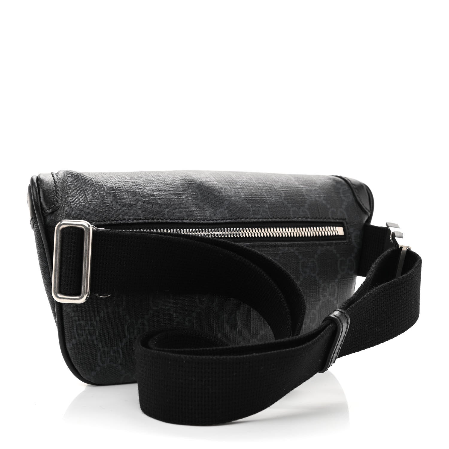 Gucci GG Supreme Monogram Textured Calfskin Retro Interlocking G Belt Bag Black 3 of 8