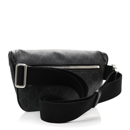 Gucci GG Supreme Monogram Textured Calfskin Retro Interlocking G Belt Bag Black 3 of 8