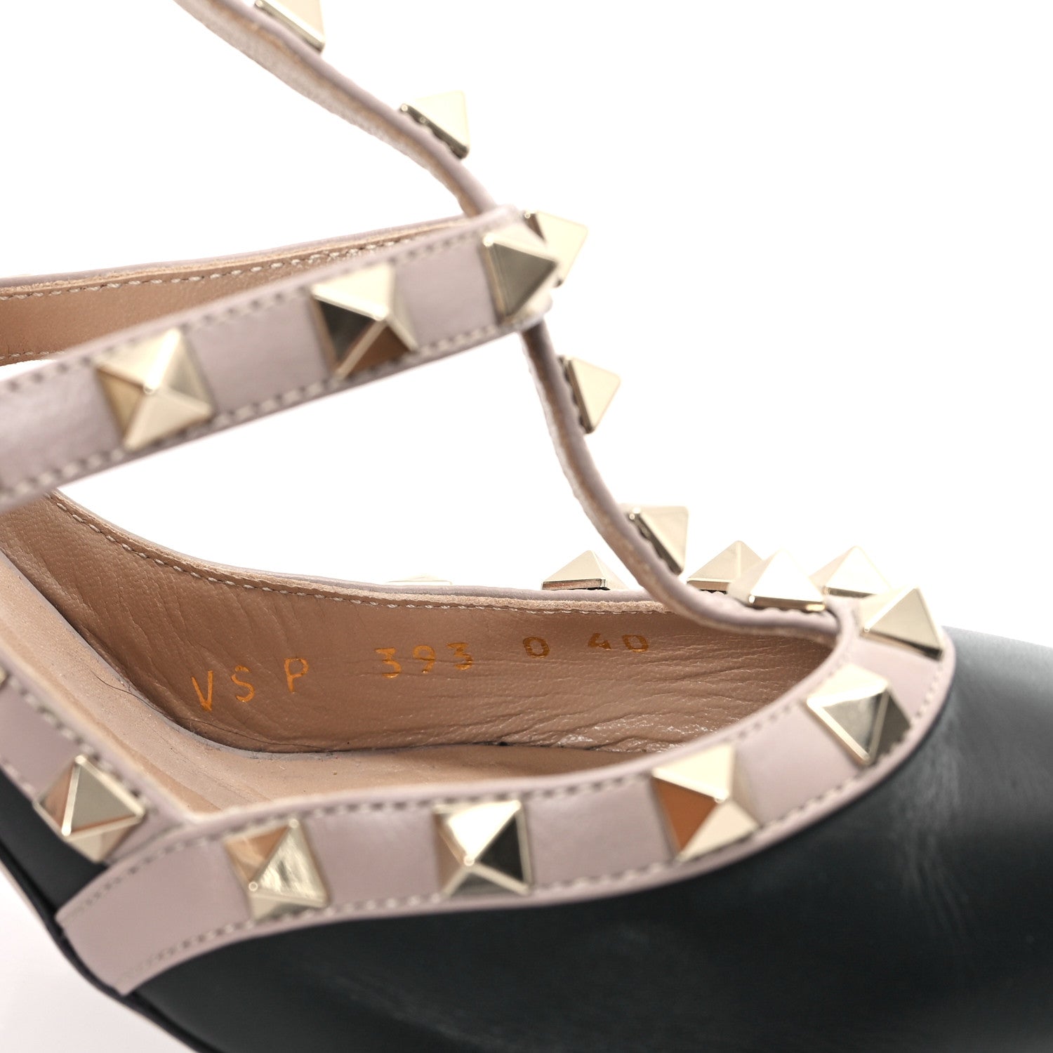 Valentino Garavani Calfskin Nappa Rockstud Ankle Strap 100mm Pumps 40 Black Poudre 9 of 10