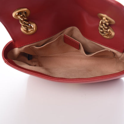 Gucci Calfskin Matelasse Mini GG Marmont Shoulder Bag Hibiscus Red 6 of 9