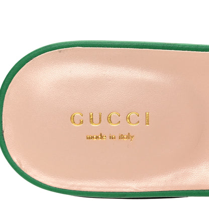 Gucci Cosmos Softy Calfskin Interlocking G Cut Out Slide Sandals 39 New Shamarock 9 of 12