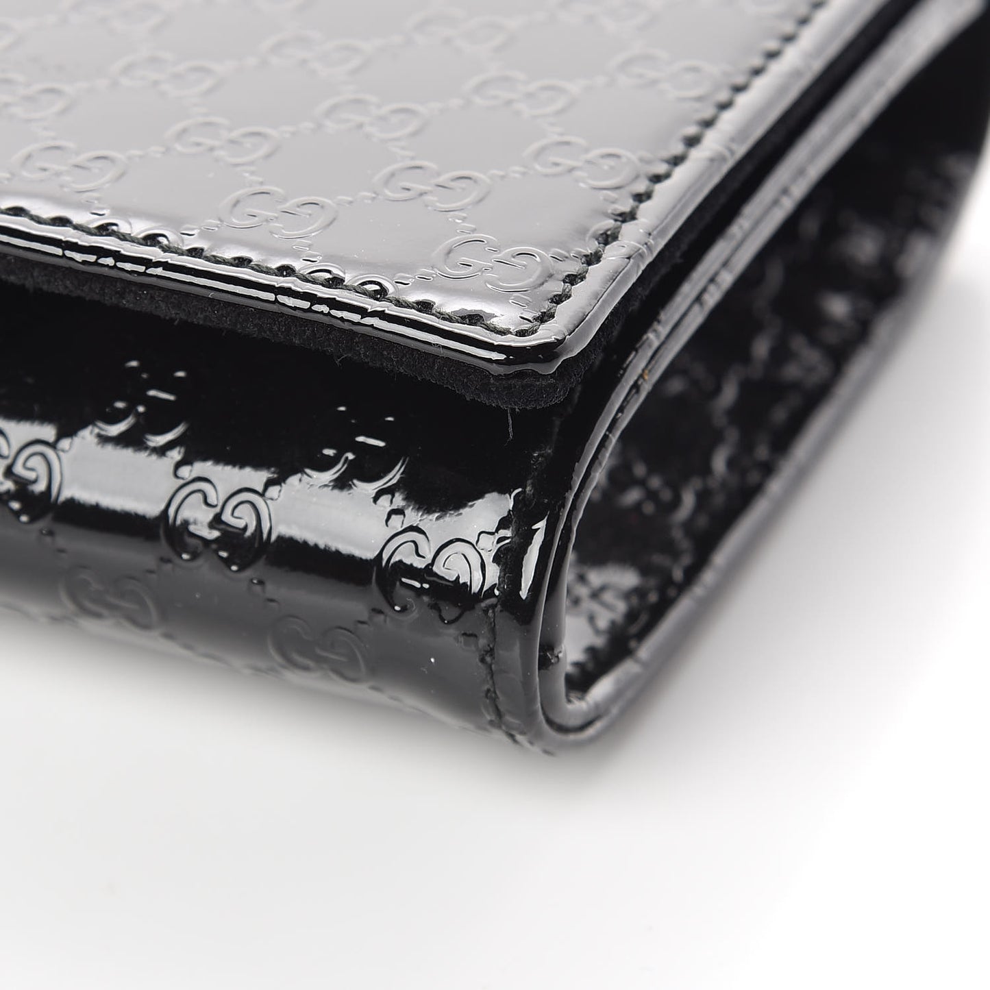 Patent Microguccissima Small Broadway Clutch Black
