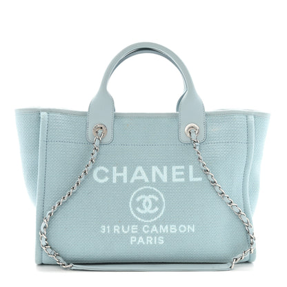 Chanel Mixed Fibers Small Deauville Tote Light Blue 1 of 16