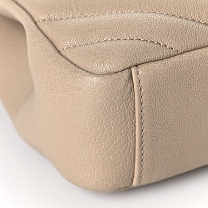 Saint Laurent Sheepskin Matelasse Chevron Monogram Medium College Bag Dark Beige 8 of 9
