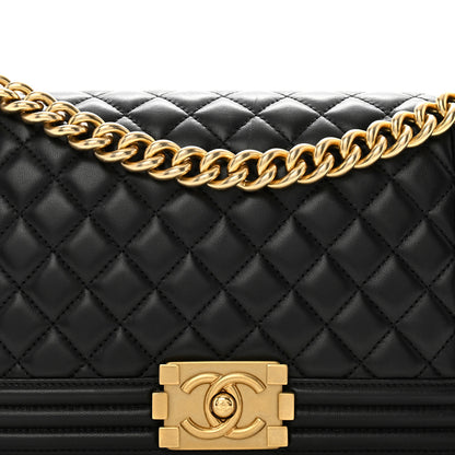 Chanel Lambskin Quilted Medium Boy Flap Black 8 of 13