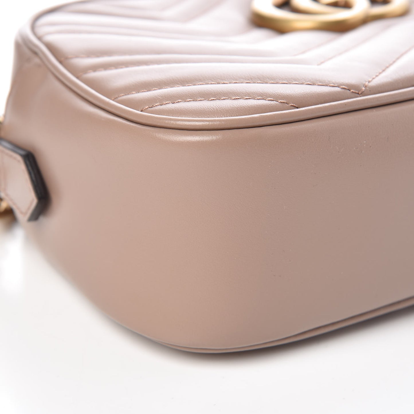 Calfskin Matelasse Small GG Marmont Chain Shoulder Bag Taupe