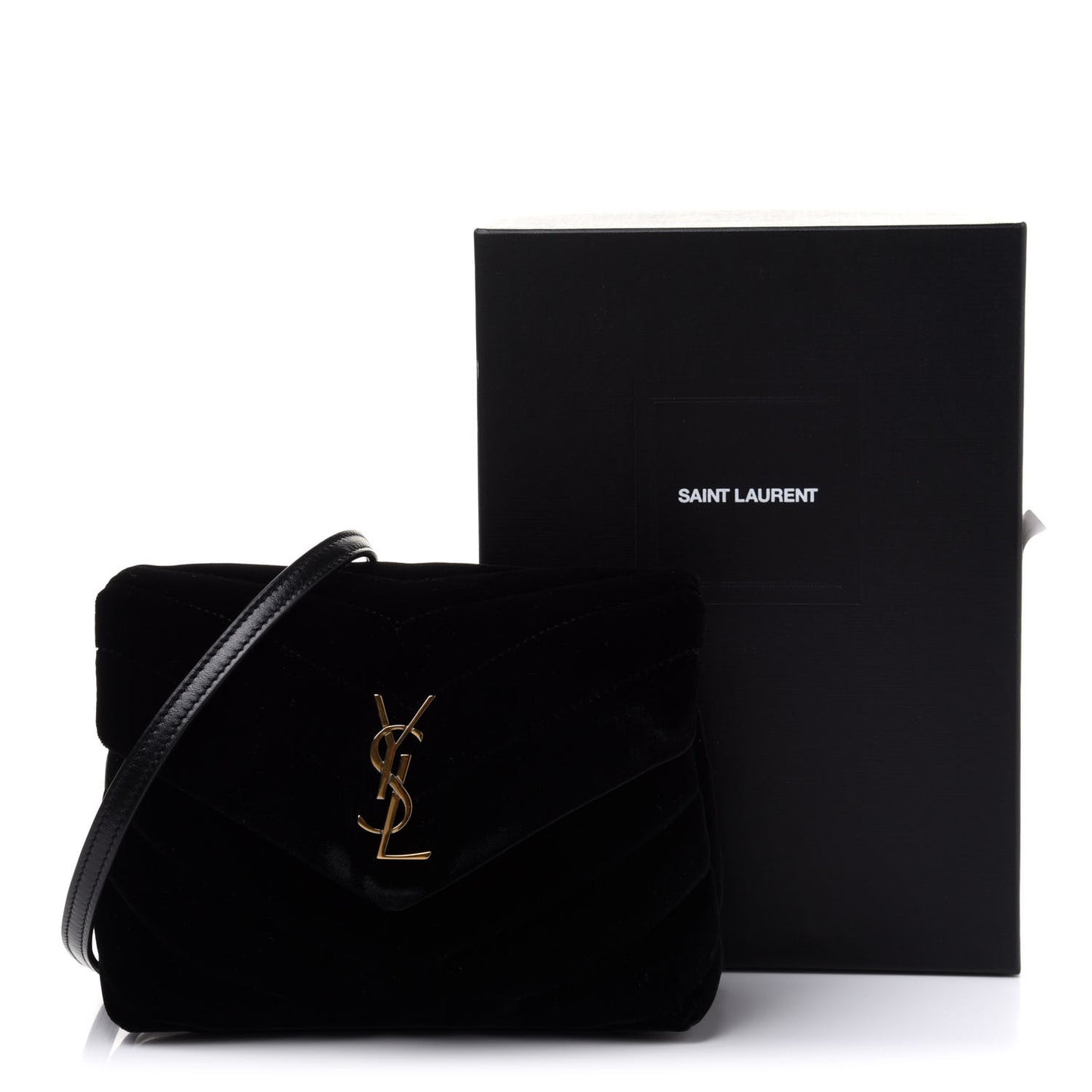 Velvet Y Quilted Monogram Toy Loulou Chain Satchel French Black