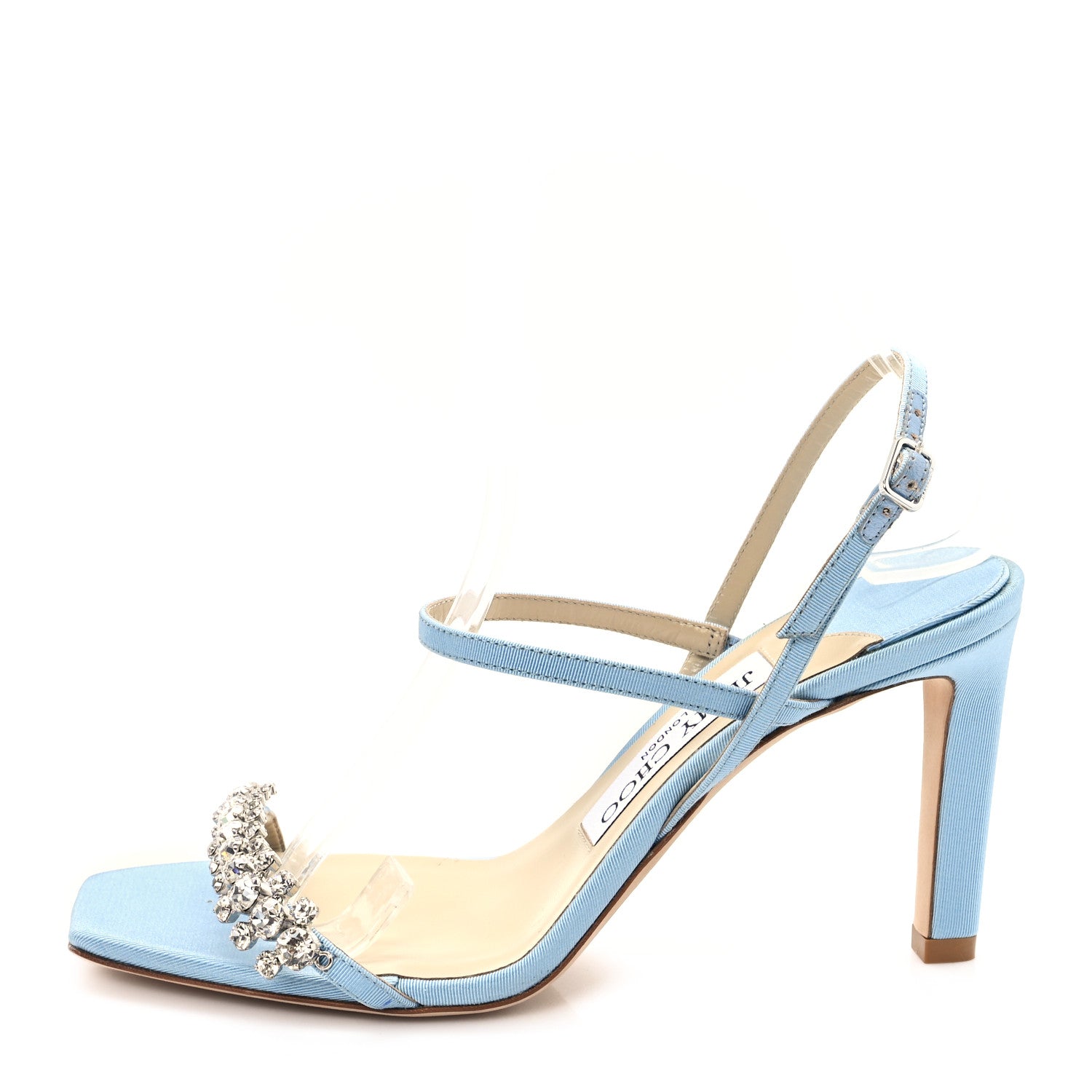 Jimmy Choo Satin Meira 85 Pumps 36 Dove Blue 1 of 8