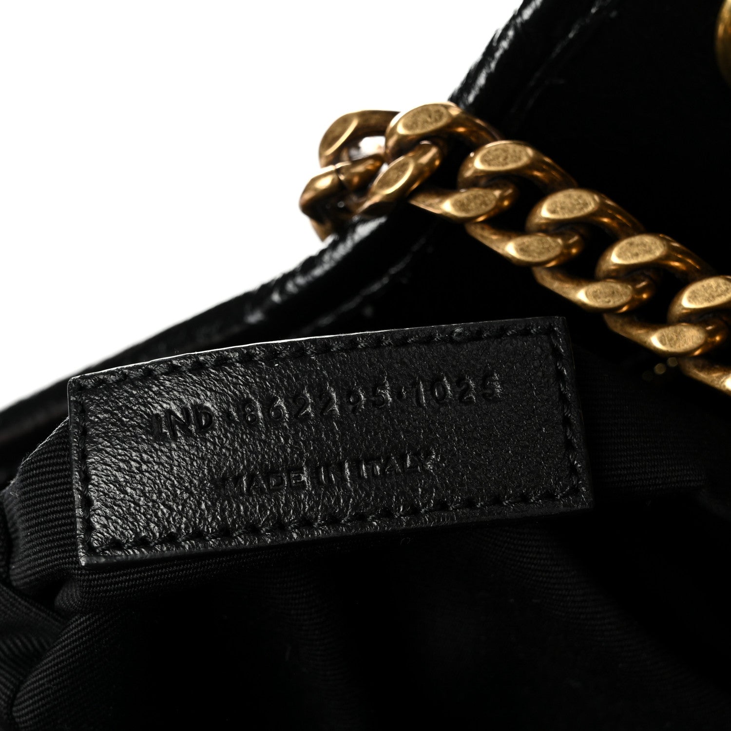 Saint Laurent Crinkled Calfskin Matelasse Monogram Small Niki Tote Black 7 of 10