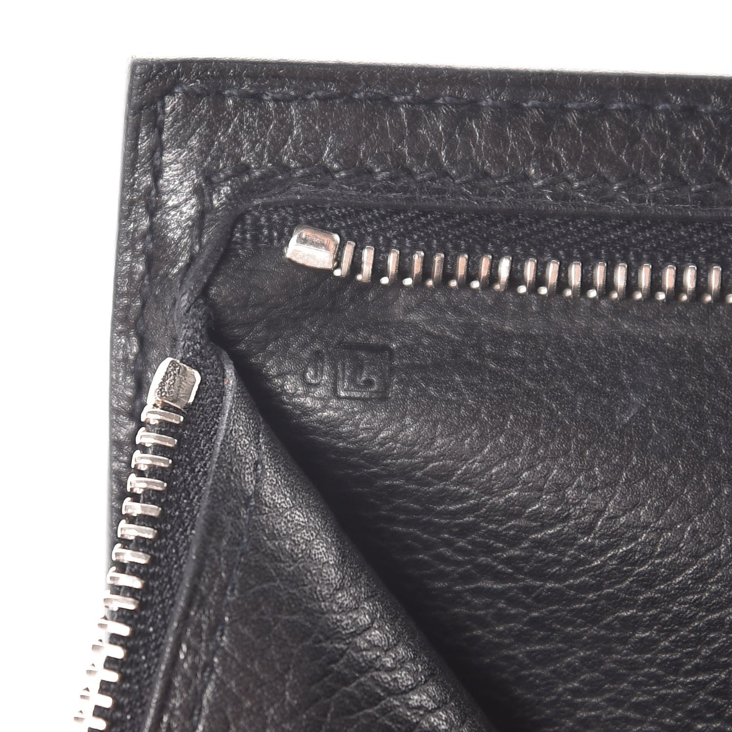 Taurillon Clemence Zip Zap Bi-Fold Wallet Black