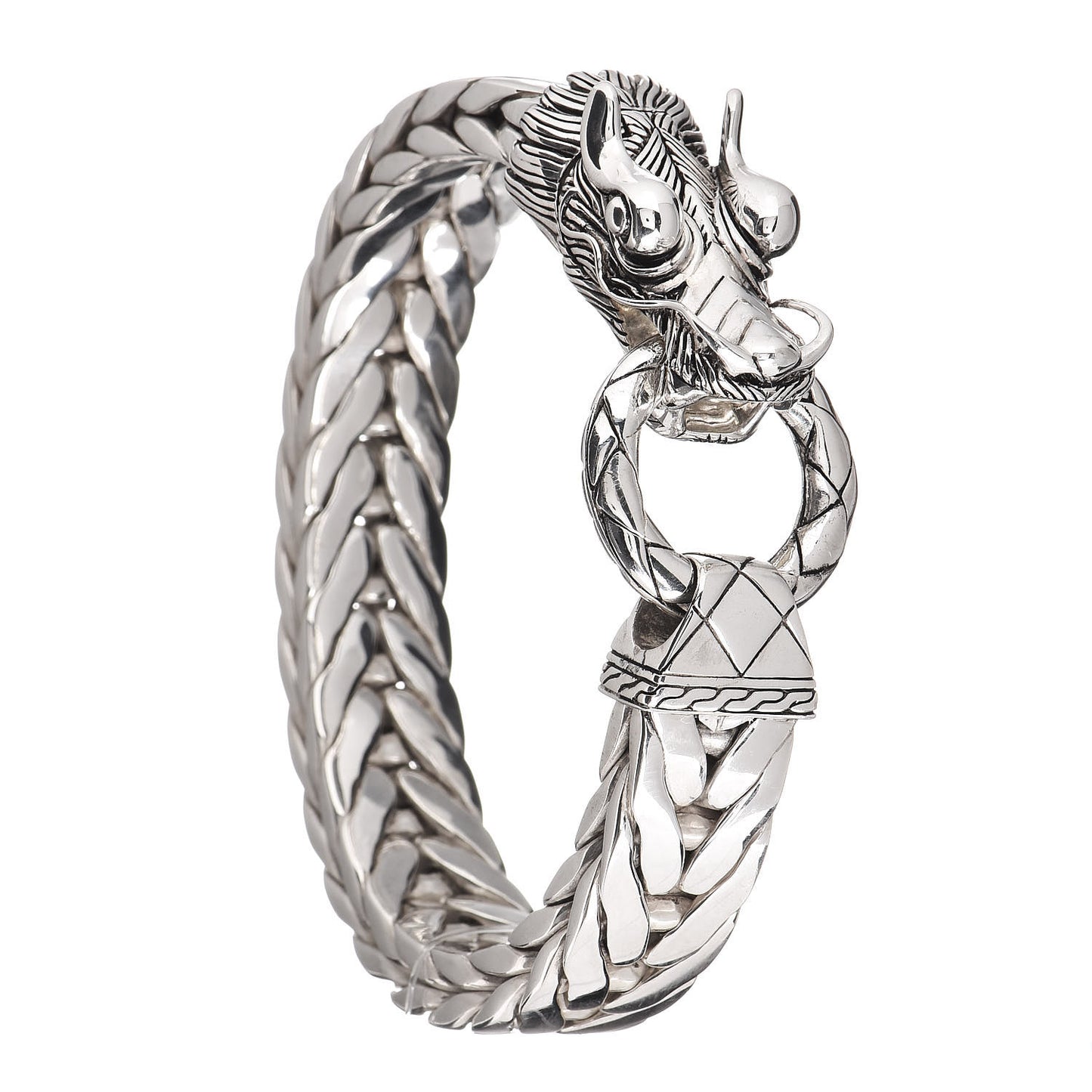Sterling Silver Large Legends Naga Dragon Bracelet
