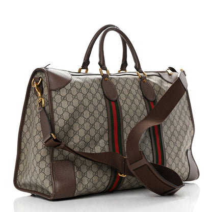 Gucci GG Supreme Monogram Web Large Ophidia Carry-On Duffle Bag Beige New Acero 3 of 18