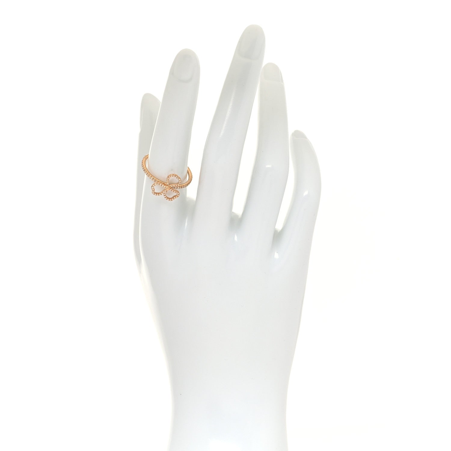 Tiffany 18K Rose Gold Diamond Mini Open Paper Flowers Ring 54 7 2 of 6