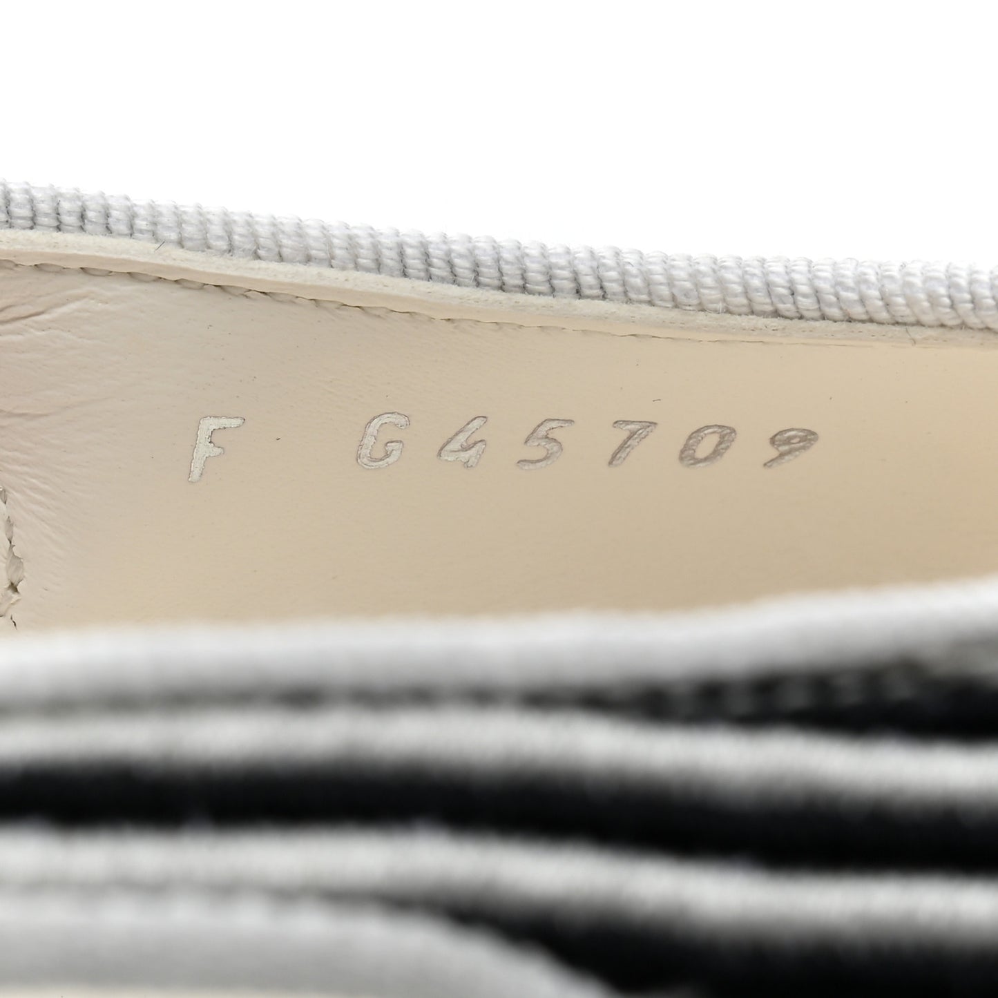 Fabric Grosgrain Cap Toe CC Slingback Flats 37.5 White Black