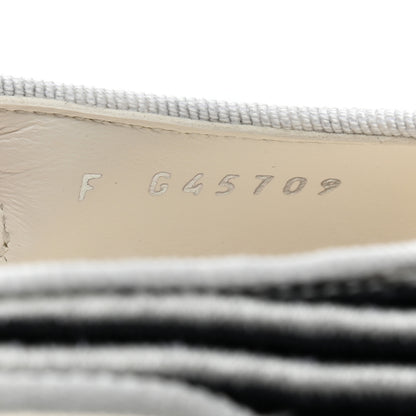 Chanel Fabric Grosgrain Cap Toe CC Slingback Flats 37.5 White Black 8 of 11