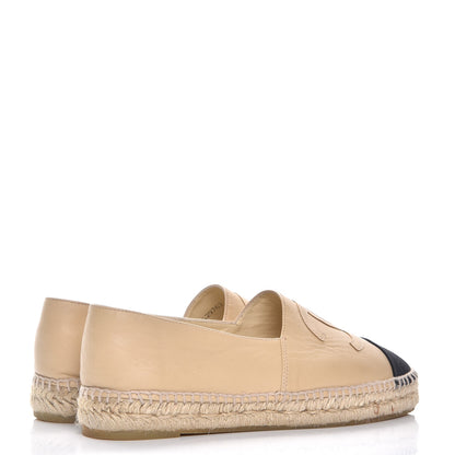Chanel Lambskin CC Espadrilles 41 Beige Black 4 of 13