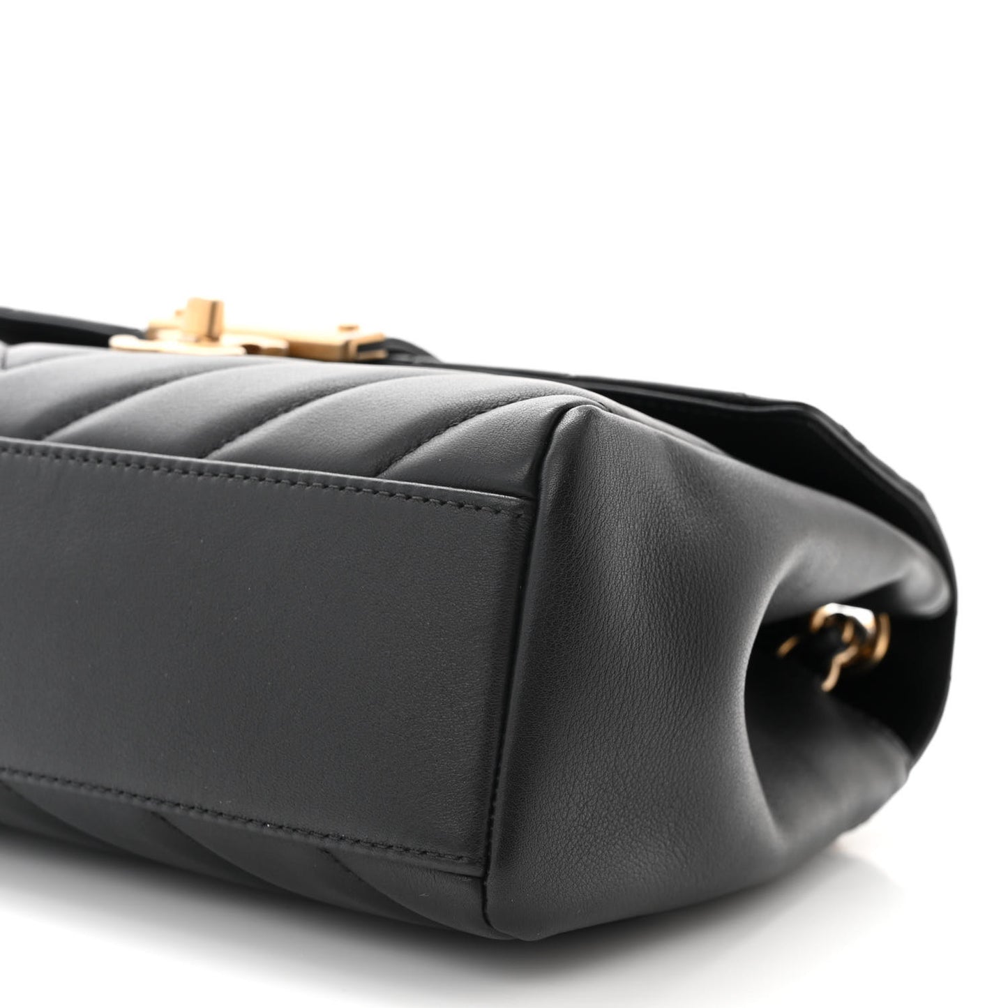 Calfskin Quilted Chevron In The City Bag Black