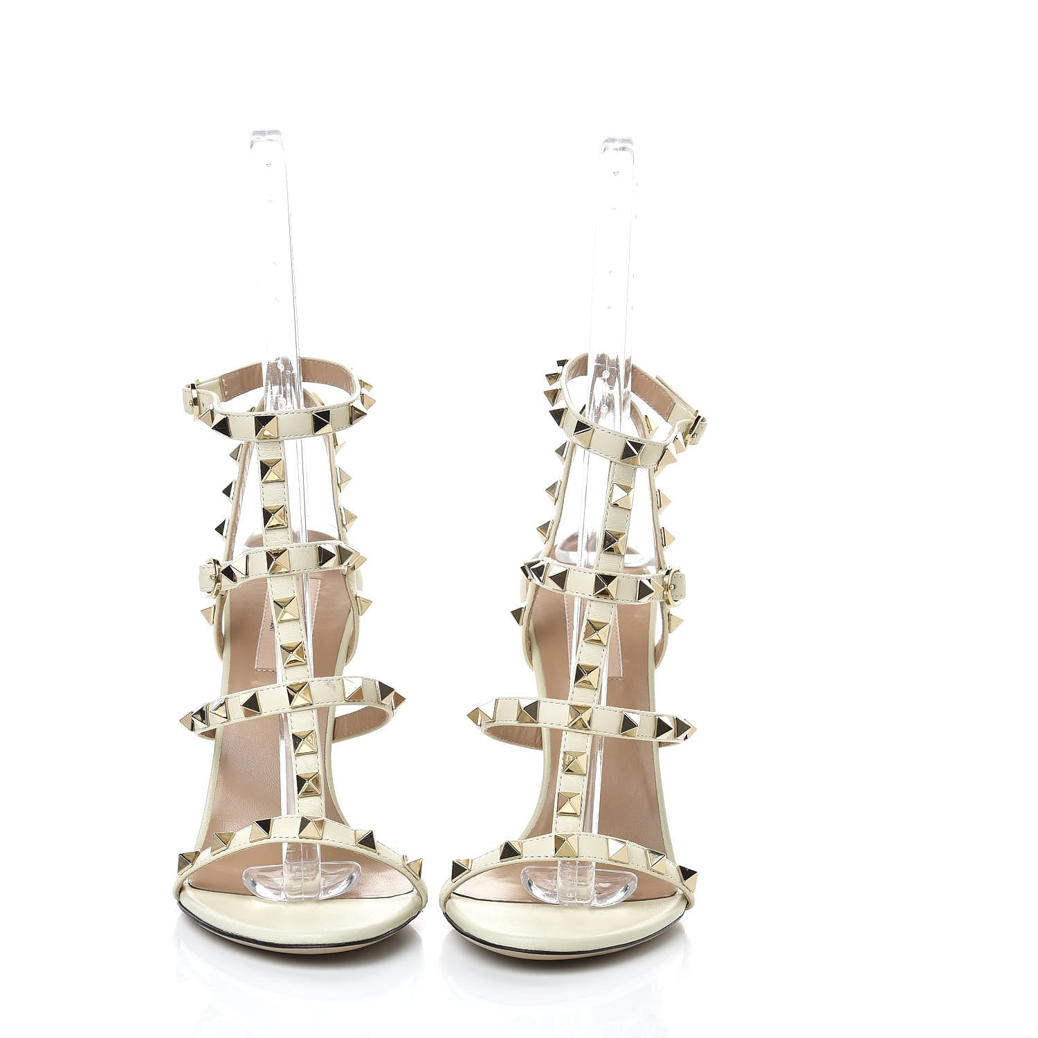 Valentino Garavani Nappa Rockstud Gladiator 105mm Sandals 37 Ivory 2 of 8