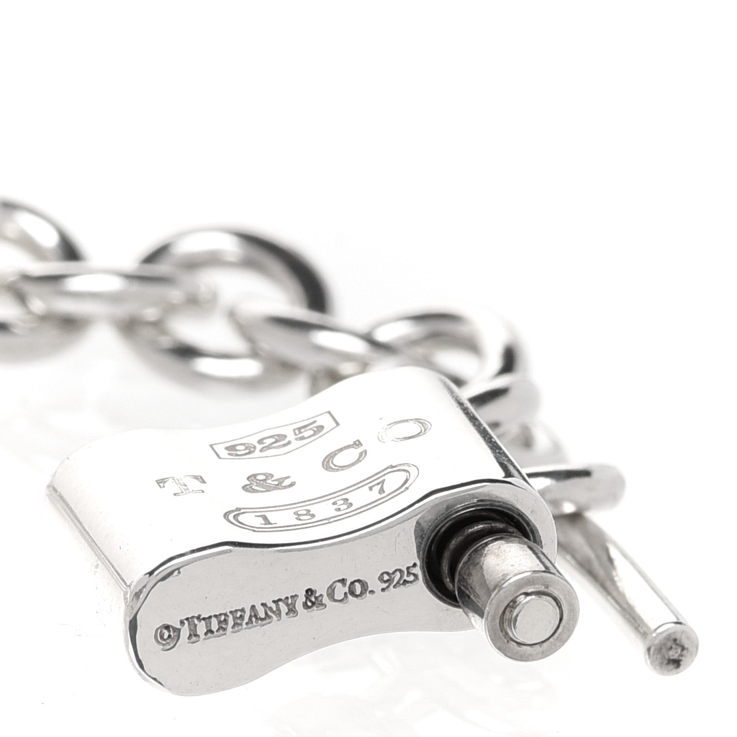 Tiffany Sterling Silver 1837 Lock Charm Necklace 4 of 5