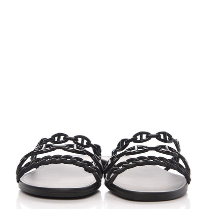Hermes Rubber Chaine d'Ancre Rivage Sandals 38 Black 2 of 7