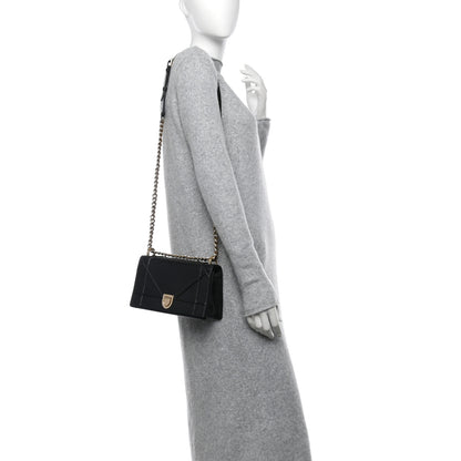 Christian Dior Grained Calfskin Small Diorama Flap Bag Black 2 of 13