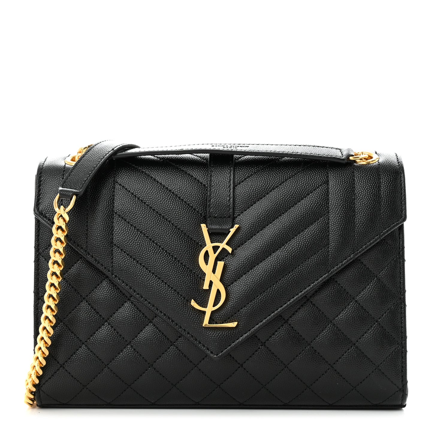 Grain De Poudre Textured Mixed Matelasse Triquilt Medium Monogram Satchel Black