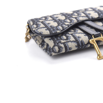 Christian Dior Oblique Nano Saddle Chain Pouch Blue 8 of 10