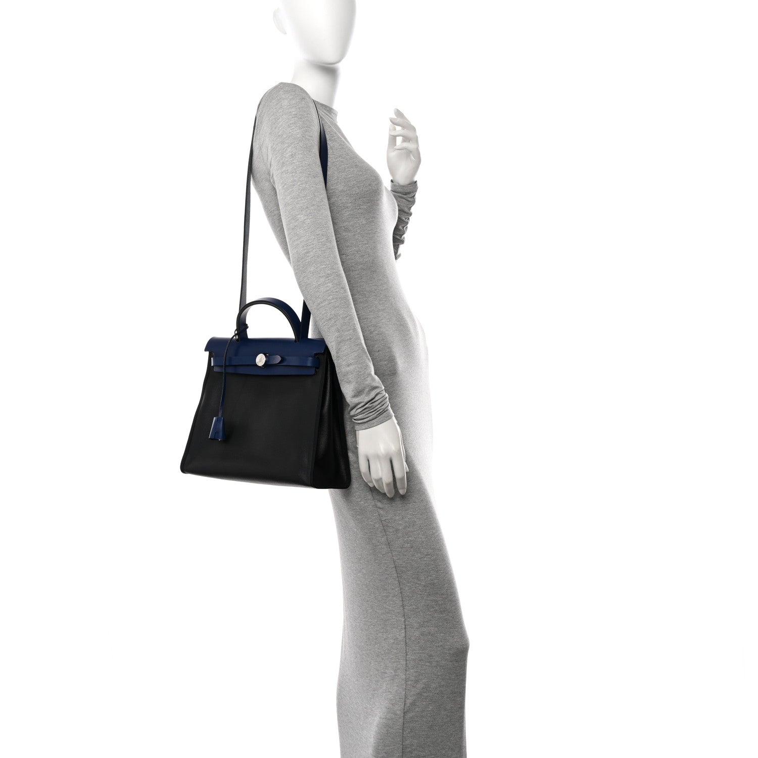 Hermes Toile H Berline Vache Hunter Herbag Zip PM 31 Bleu Encre Black 2 of 12