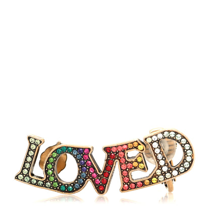 Gucci Gold Crystal Loved Ear Cuff Earring Multicolor 1 of 4