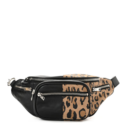Alexander Wang Lambskin Suede Leopard Attica Belt Bag Black 1 of 9