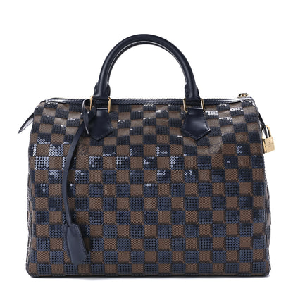 Louis Vuitton Damier Paillettes Speedy 30 Blue 1 of 14